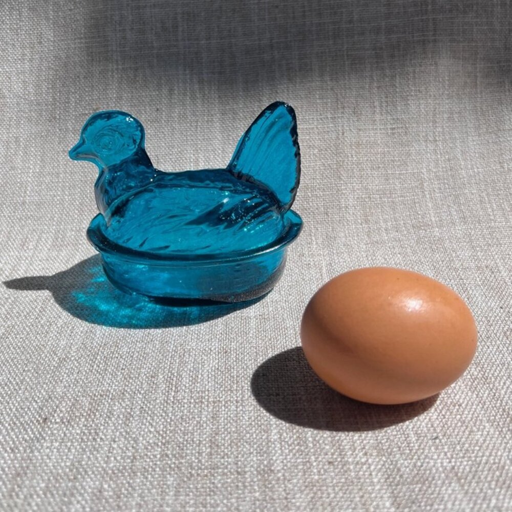 Turquoise Blue Hen on a Nest HON - Picture 2 of 6